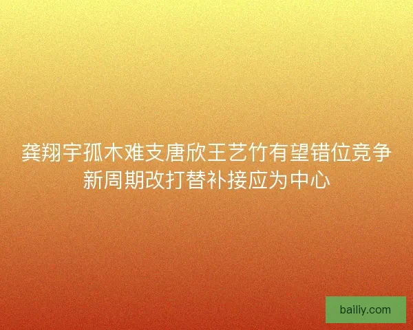 龚翔宇孤木难支唐欣王艺竹有望错位竞争新周期改打替补接应为中心